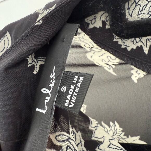 Lulu’s Women’s Small Black Floral Midi Dress - Picture 5 of 8